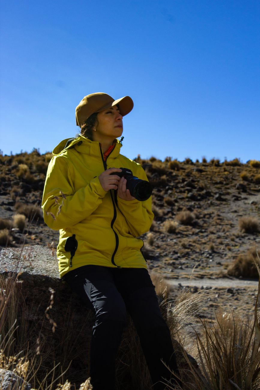 Travel photographer in nature